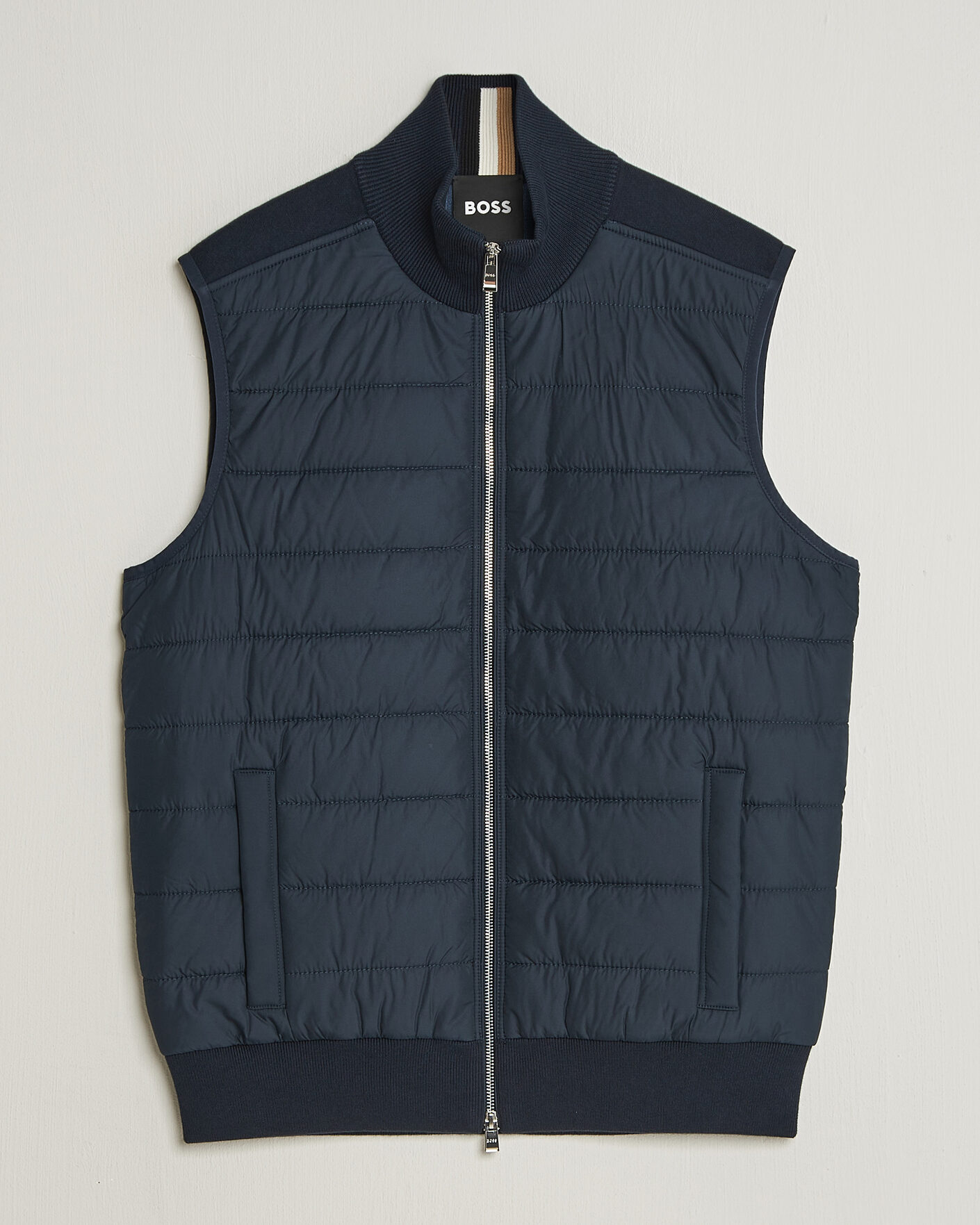 Heren | Gilets | BOSS BLACK | Urwin Cotton/Wool Vest Dark Blue