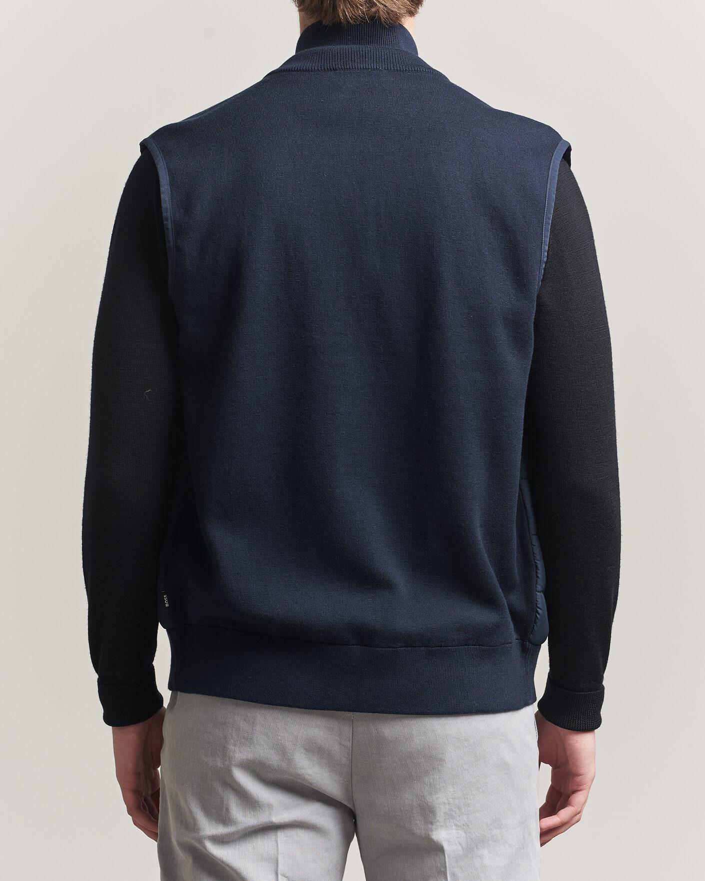 Heren | Gilets | BOSS BLACK | Urwin Cotton/Wool Vest Dark Blue