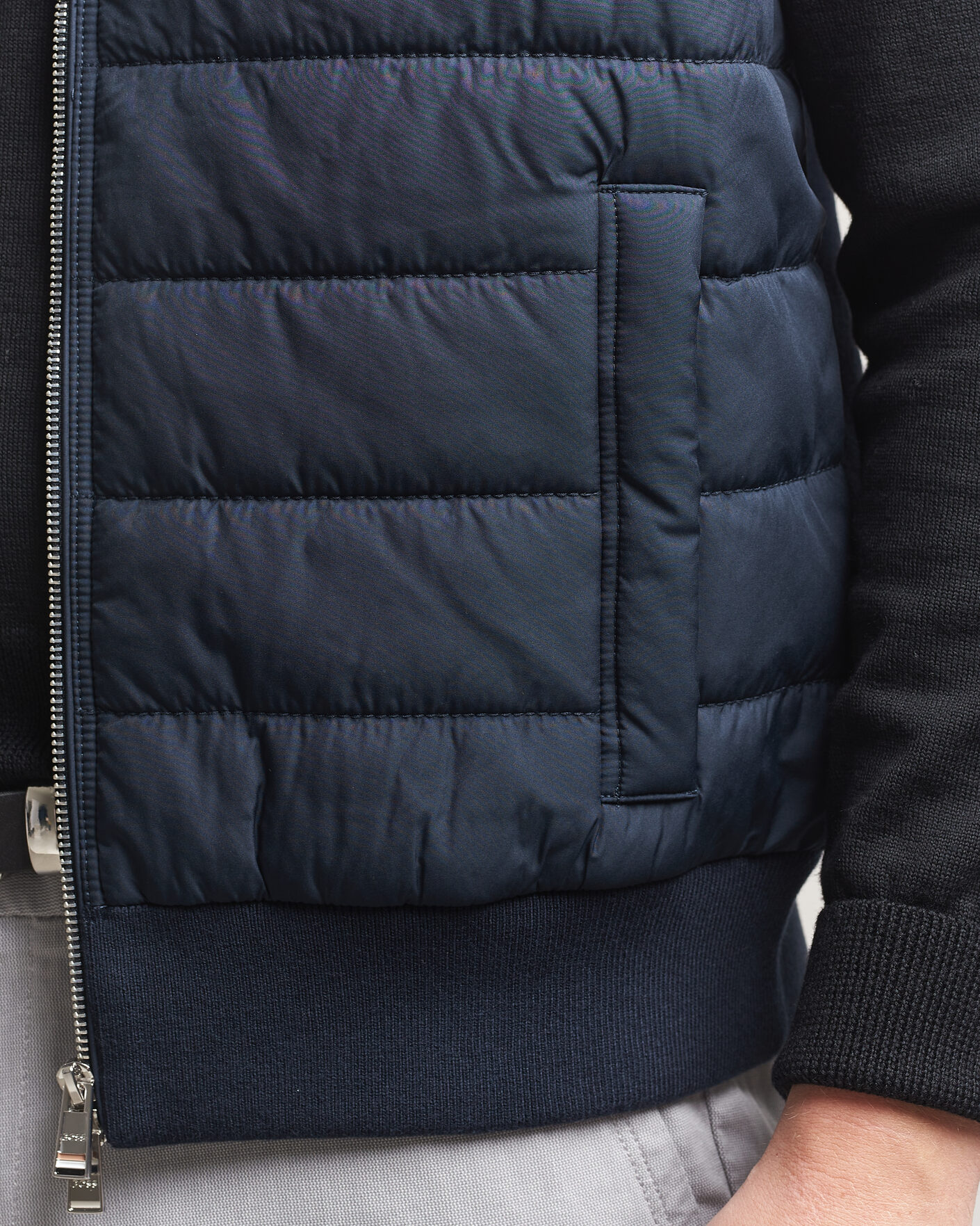 Heren | Gilets | BOSS BLACK | Urwin Cotton/Wool Vest Dark Blue