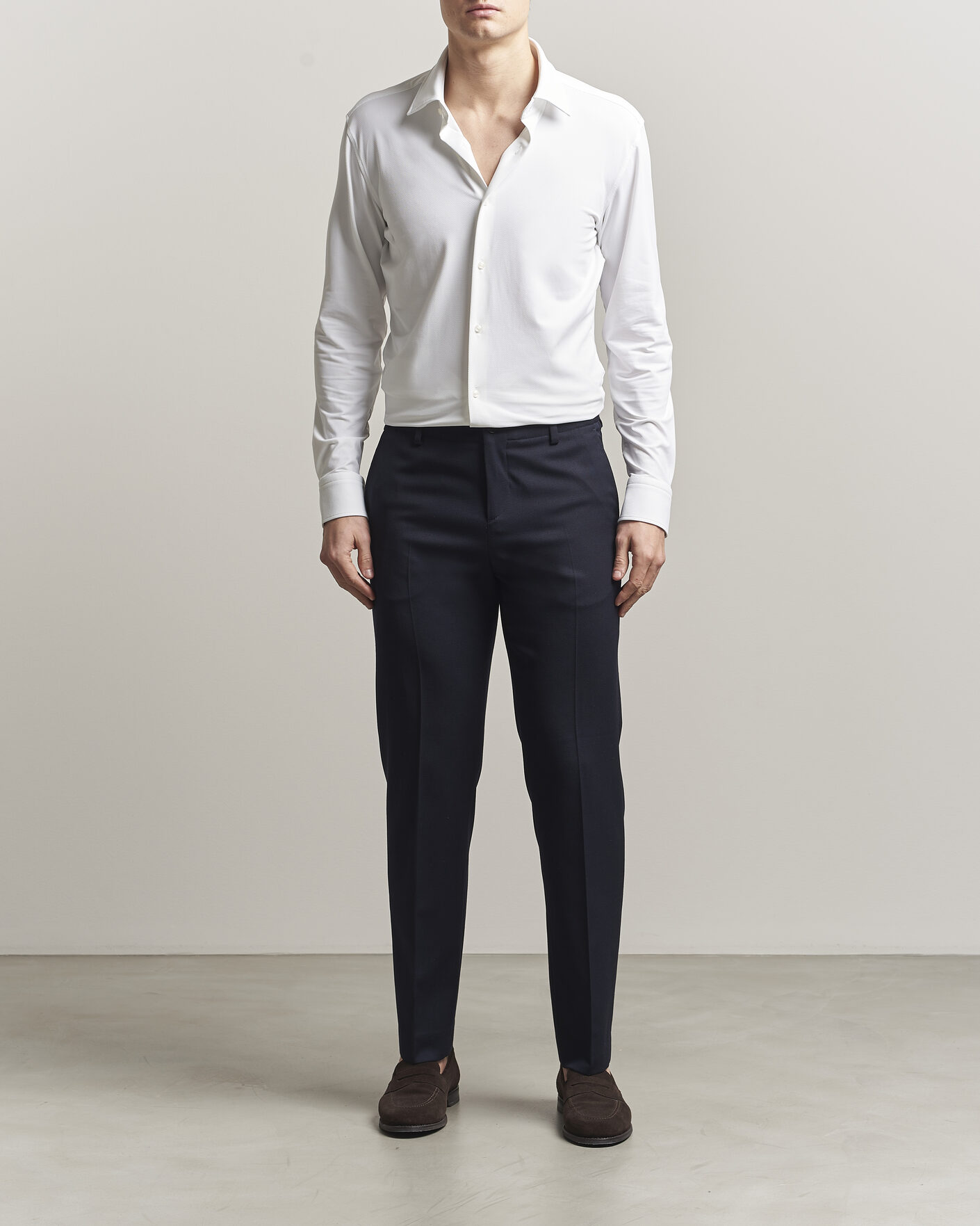 Heren | Overhemden | BOSS BLACK | Hank Structured Jersey Shirt White