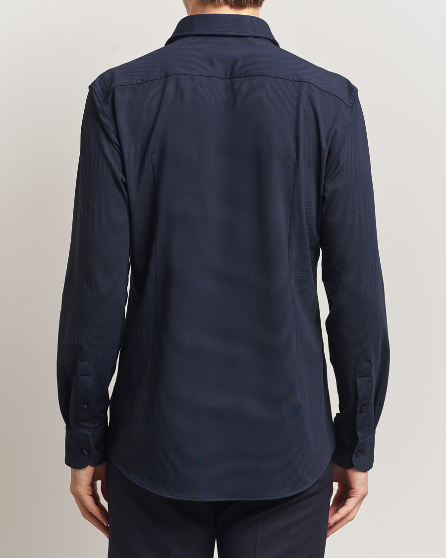 Heren | Overhemden | BOSS BLACK | Hank Structured Jersey Shirt Dark Blue