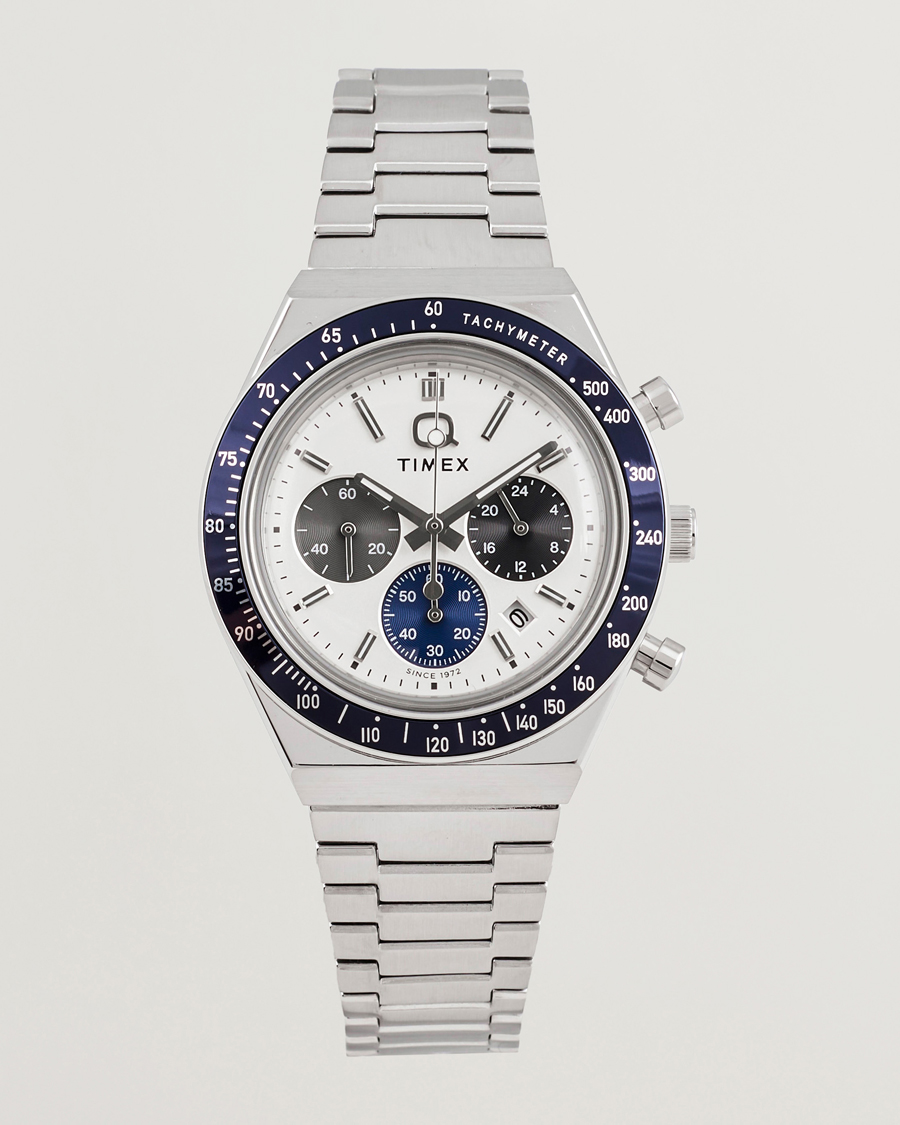 Heren | Timex Q Chronograph Tonal Sub Dials 40mm White Dial | Timex | Q Chronograph Tonal Sub Dials 40mm White Dial