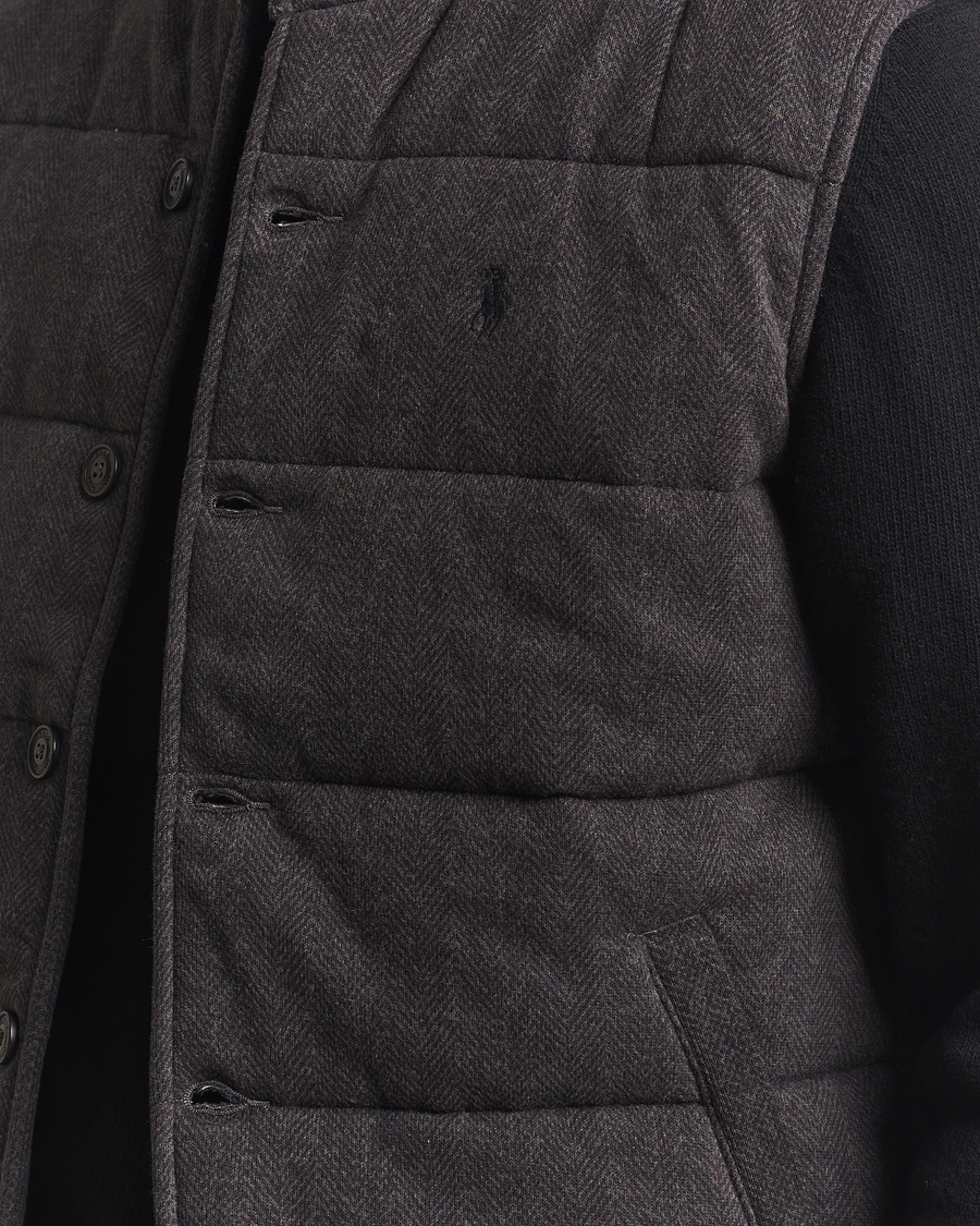 Homme | Gilets | Polo Ralph Lauren | Knitted Herringbone Vest Dark Charcoal Heather