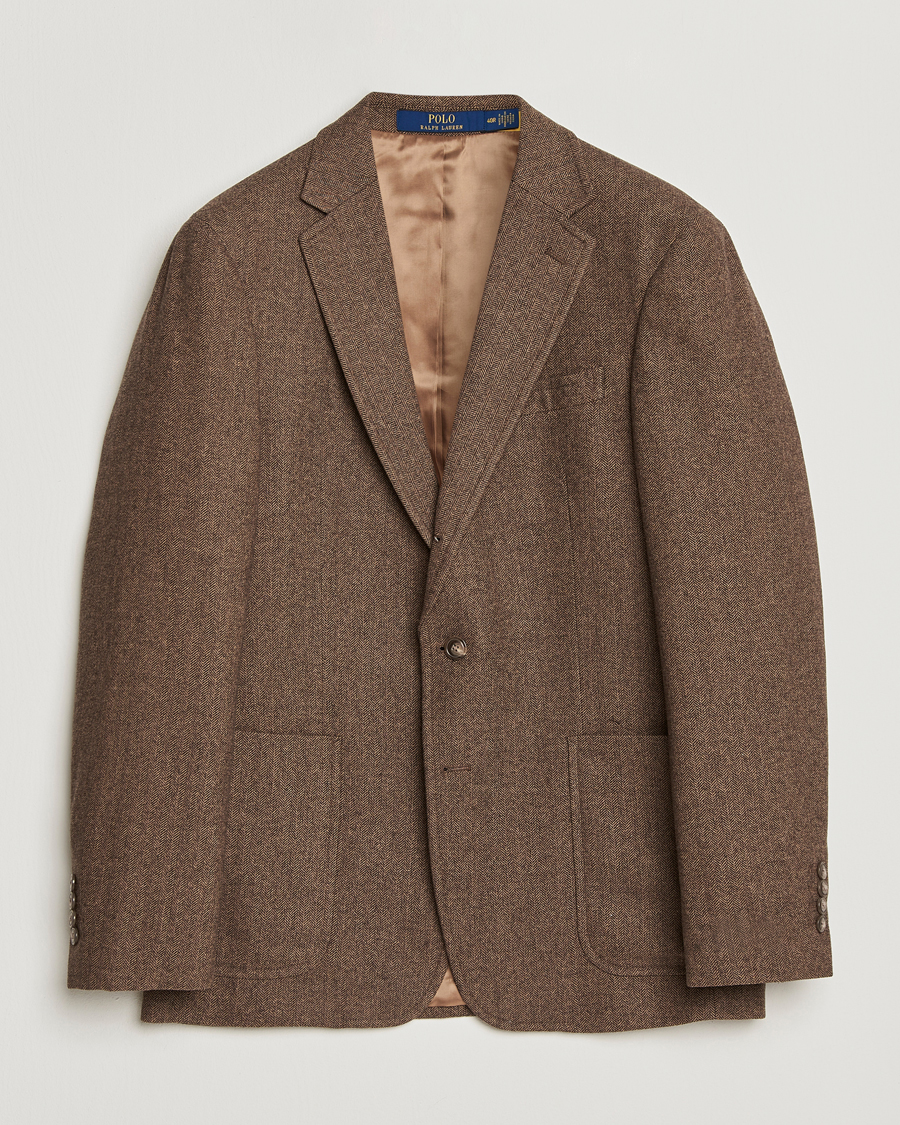 Heren | Blazers | Polo Ralph Lauren | Herringbone Single Breasted Sportcoat Brown/Tan