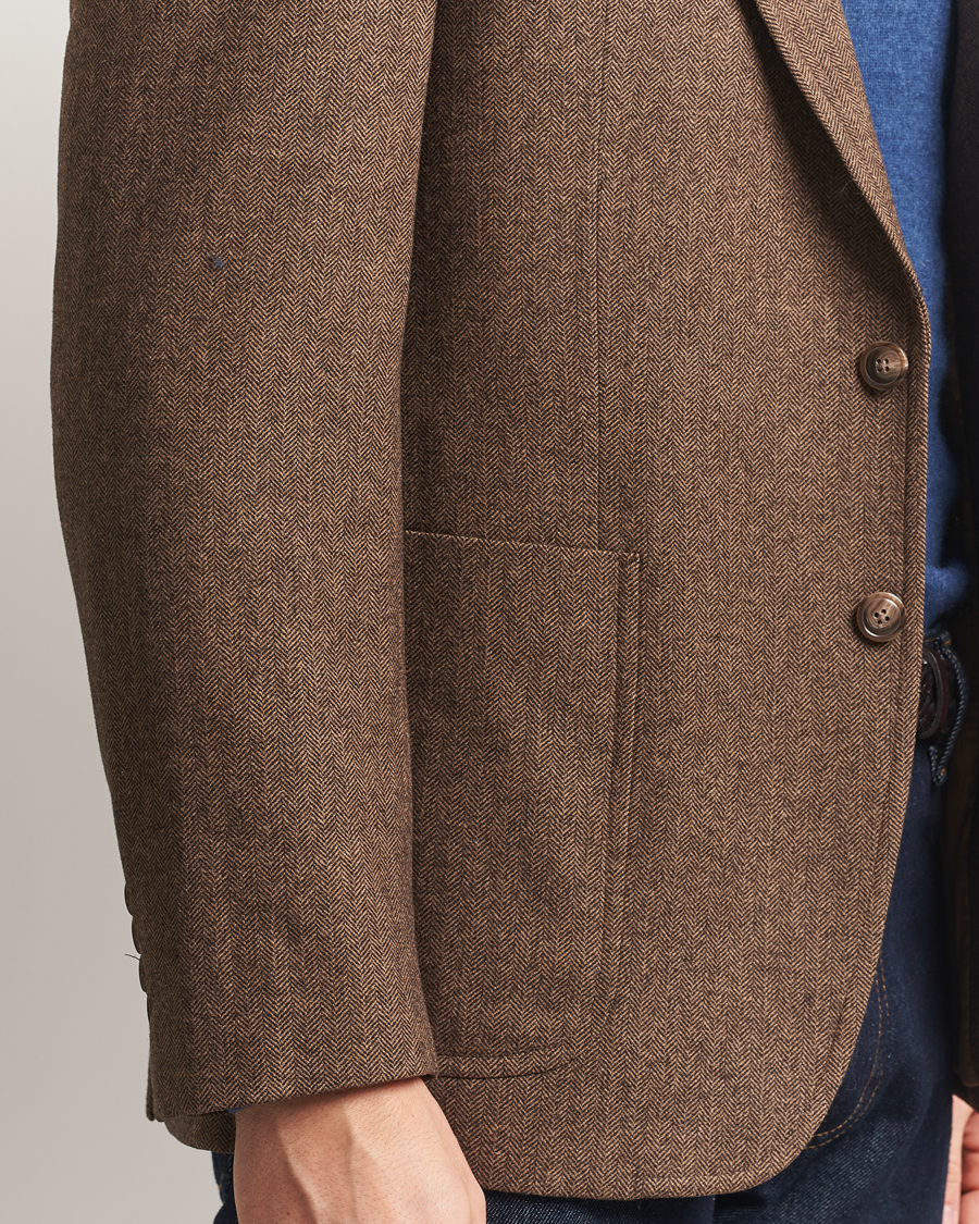 Homme | Blazers | Polo Ralph Lauren | Herringbone Single Breasted Sportcoat Brown/Tan