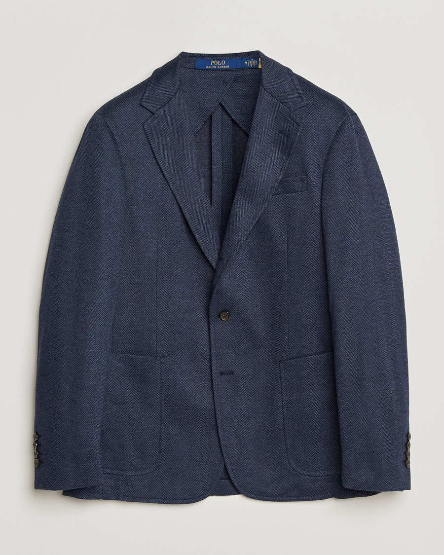Heren | Blazers | Polo Ralph Lauren | Herringbone Single Breasted Sportcoat Navy Multi