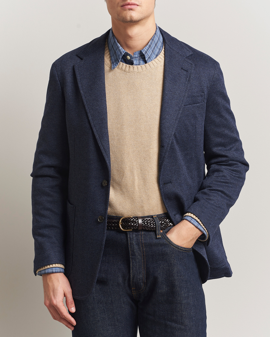 Heren | Blazers | Polo Ralph Lauren | Herringbone Single Breasted Sportcoat Navy Multi