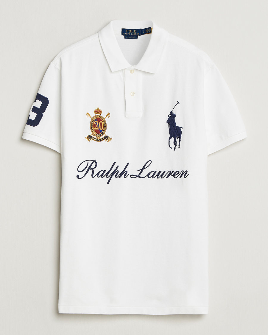 Homme | Polos | Polo Ralph Lauren | Custom Slim Fit Big Pony Polo White