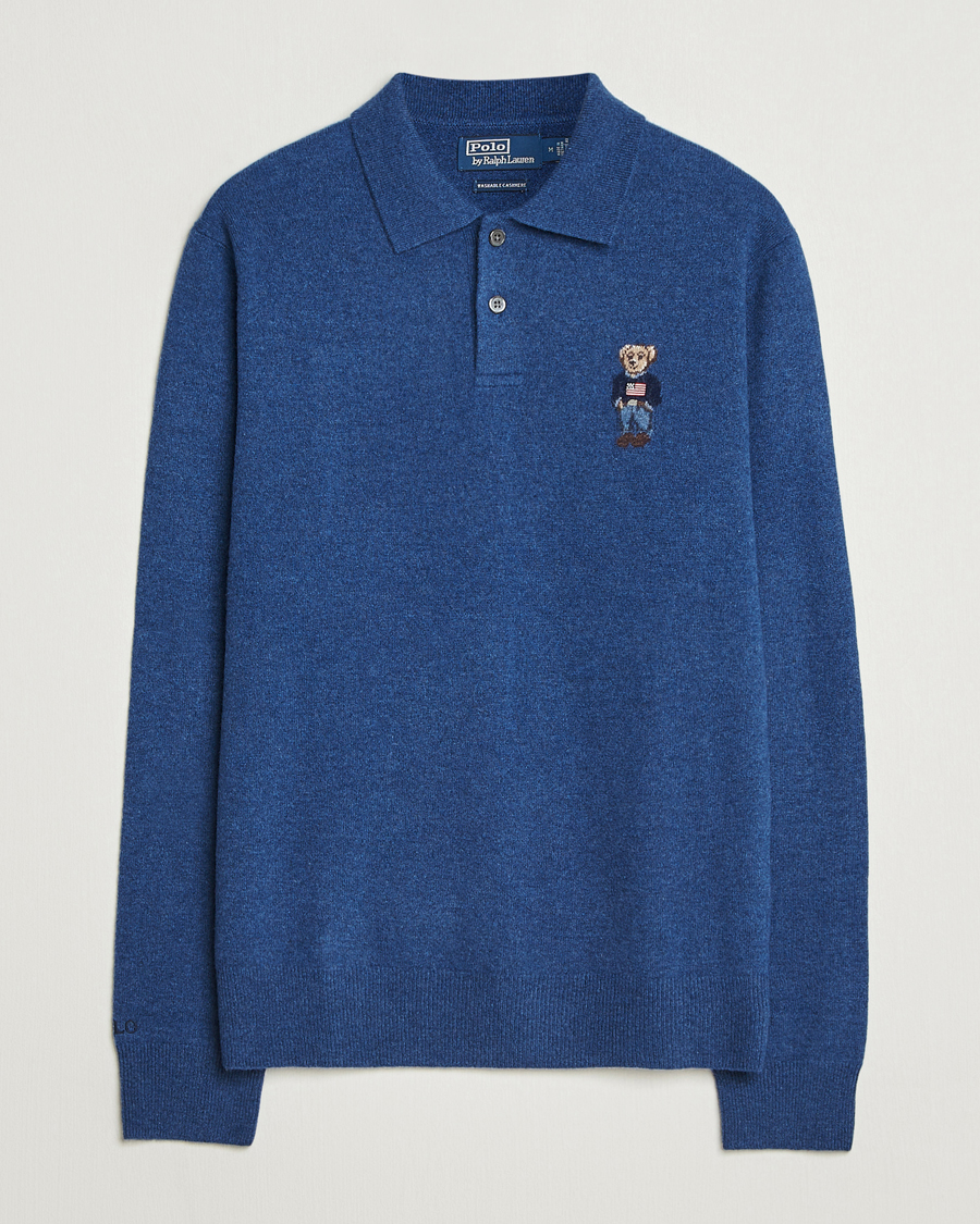 Heren | Polo's | Polo Ralph Lauren | Washed Long Sleeve Bear Polo Rustic Navy Heather