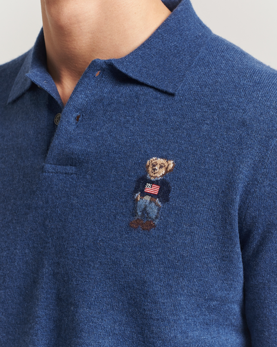 Homme | Polos | Polo Ralph Lauren | Washed Long Sleeve Bear Polo Rustic Navy Heather