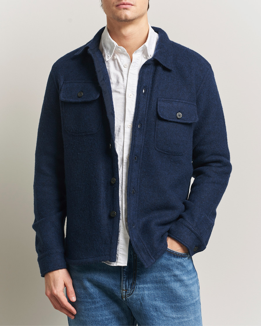 Heren | Overhemden | Polo Ralph Lauren | Felted Wool Pocket Shirt RL Navy