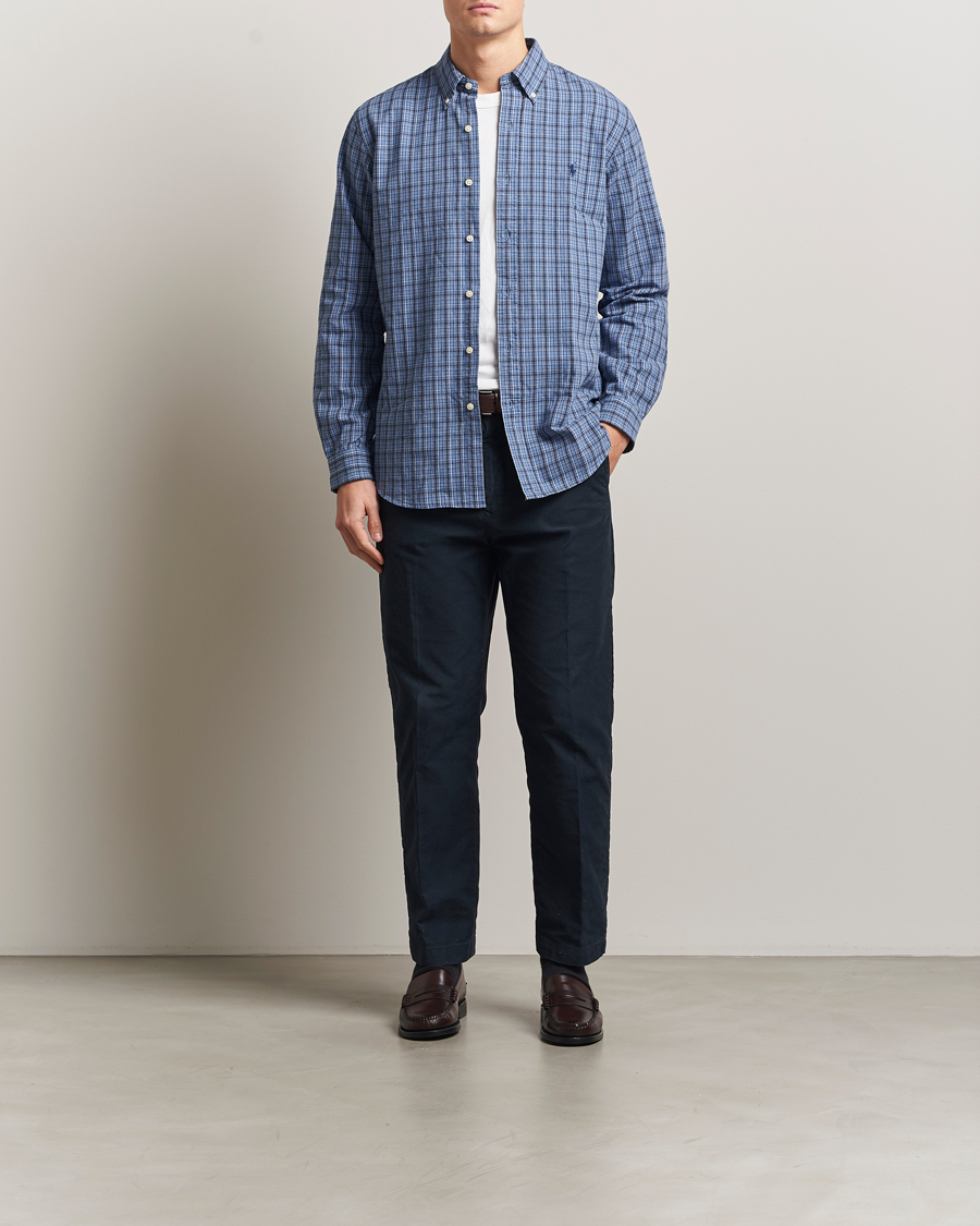 Heren | Overhemden | Polo Ralph Lauren | Custom Fit Checked Shirt Blue Heather Multi