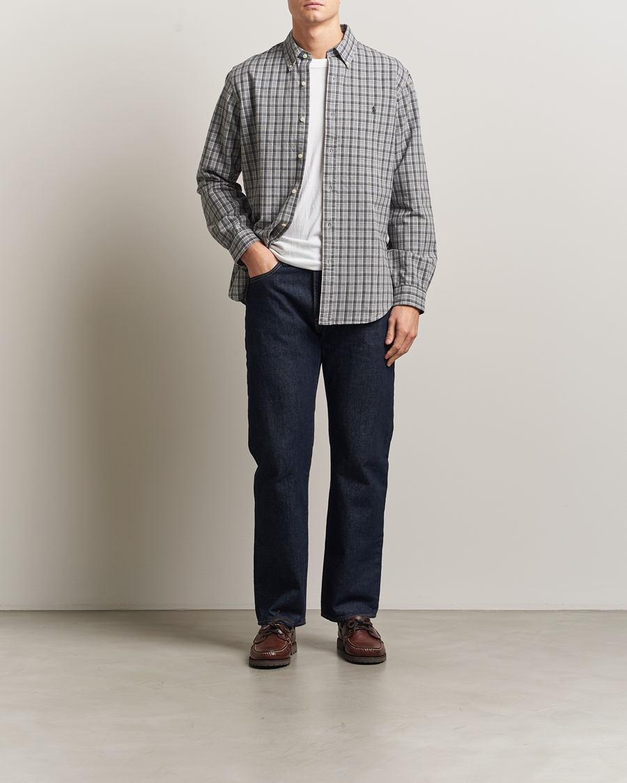 Homme | Chemises | Polo Ralph Lauren | Custom Fit Checked Shirt Grey Heather Multi