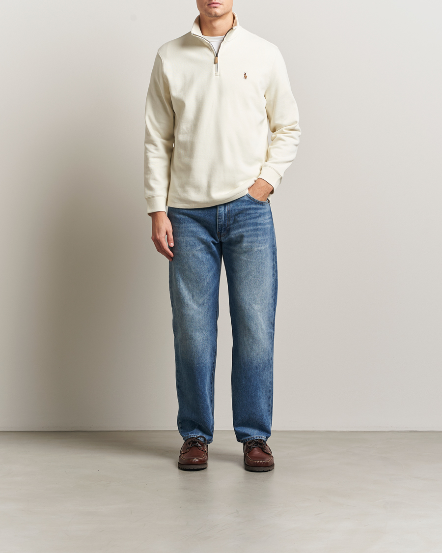 Heren | Truien | Polo Ralph Lauren | Double Knitted Half Zip Parchment Cream
