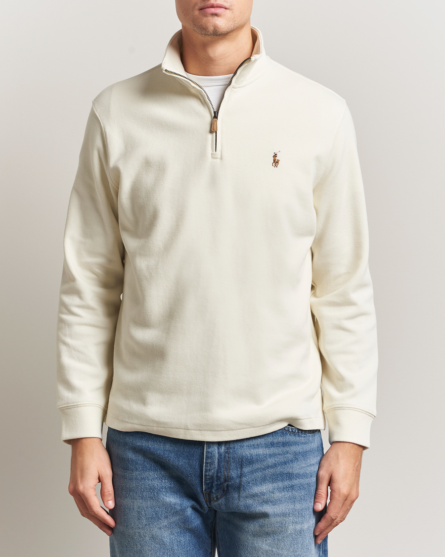 Homme | Pulls Et Tricots | Polo Ralph Lauren | Double Knitted Half Zip Parchment Cream