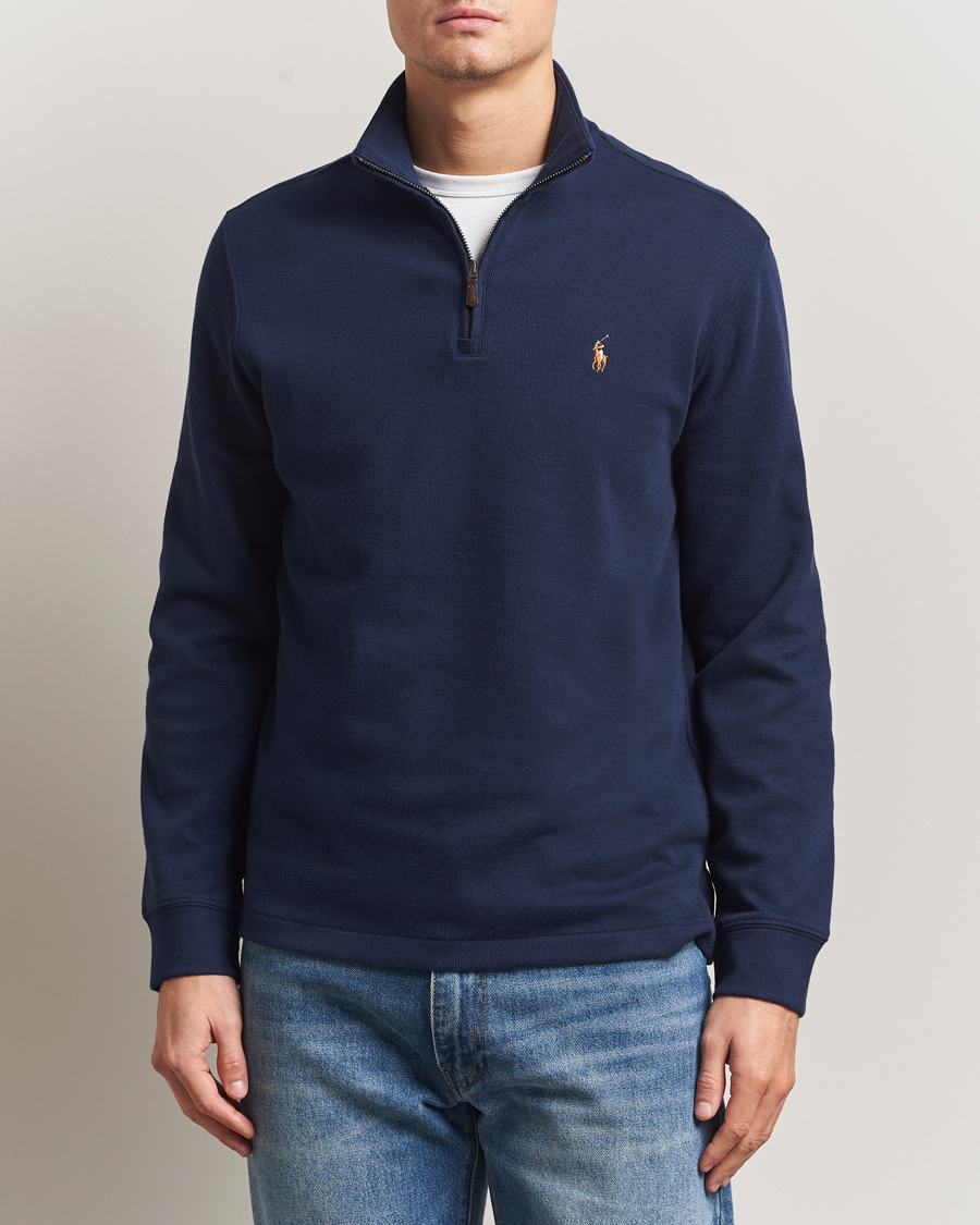 Homme | Pulls Et Tricots | Polo Ralph Lauren | Double Knitted Half Zip Cruise Navy