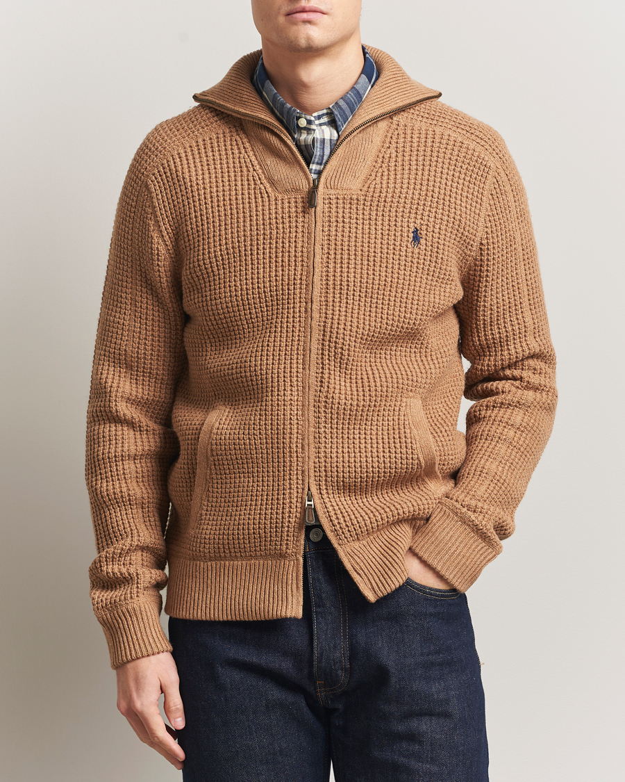 Homme | Pulls Et Tricots | Polo Ralph Lauren | Cotton/Wool Full Zip Brown Sugar Melange