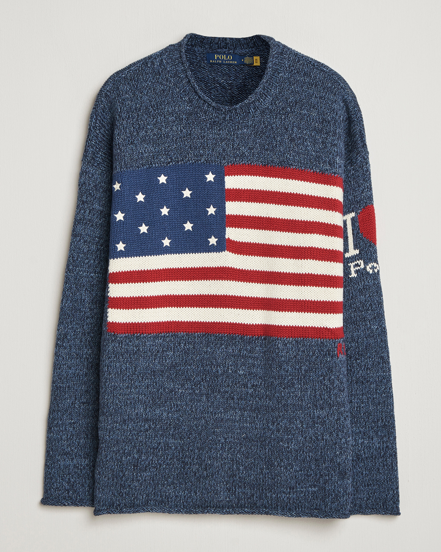 Heren | Truien | Polo Ralph Lauren | Cotton Flag Sweater Blue Marl
