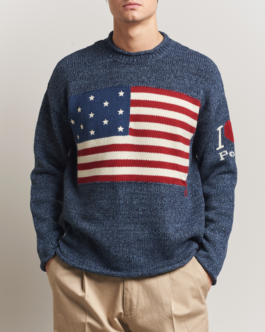 Heren | Truien | Polo Ralph Lauren | Cotton Flag Sweater Blue Marl