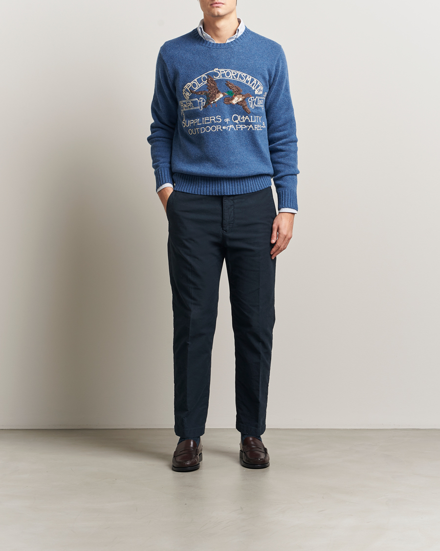 Homme | Pulls Et Tricots | Polo Ralph Lauren | Cotton/Wool Printed Sweater Blue Multi