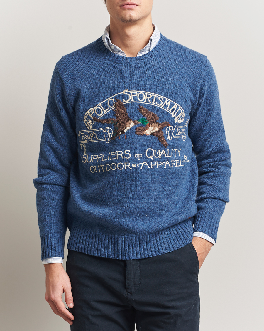 Homme | Pulls Et Tricots | Polo Ralph Lauren | Cotton/Wool Printed Sweater Blue Multi