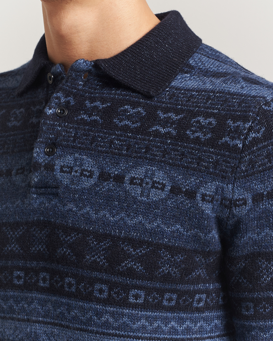 Heren | Truien | Polo Ralph Lauren | Wool/Linen Blend Long Sleeve Sweater Navy Multi