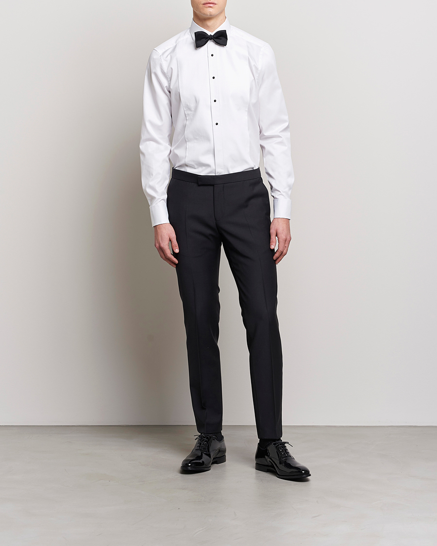 Homme | Chemises | Stenströms | Slimline Open Smoking Shirt White