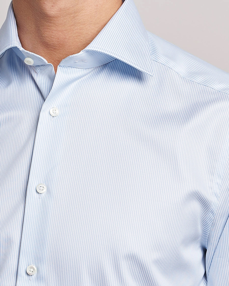 Homme | Chemises | Stenströms | Slimline X-Long Sleeve Shirt White/Blue