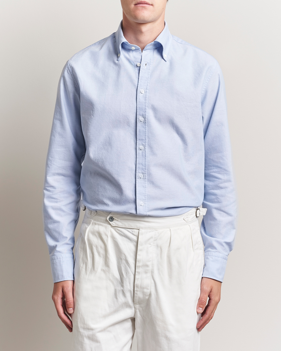 Homme | Chemises | Stenströms | Regular Fit Oxford Shirt Light Blue