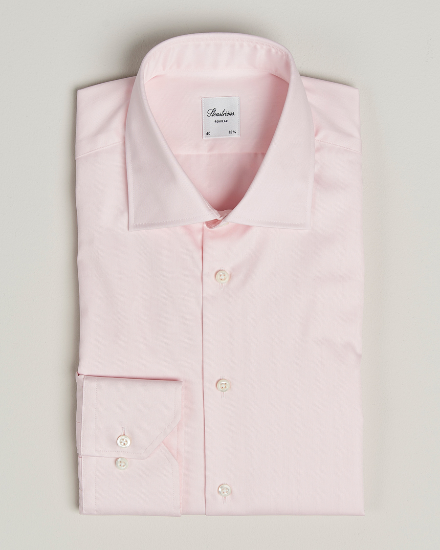Heren | Overhemden | Stenströms | Regular Fit Cut Away Shirt Pink