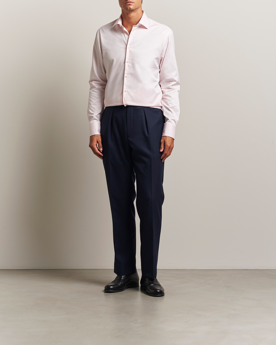 Heren | Overhemden | Stenströms | Regular Fit Cut Away Shirt Pink
