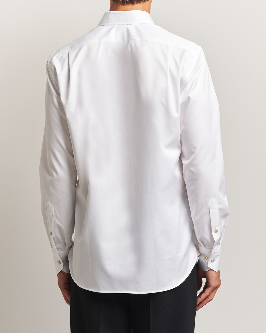 Heren | Overhemden | Stenströms | Regular Fit Contrast Cotton Shirt White