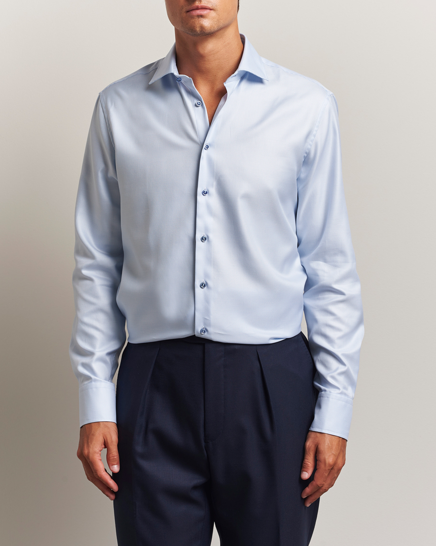 Homme | Chemises | Stenströms | Regular Fit Contrast Shirt Light Blue