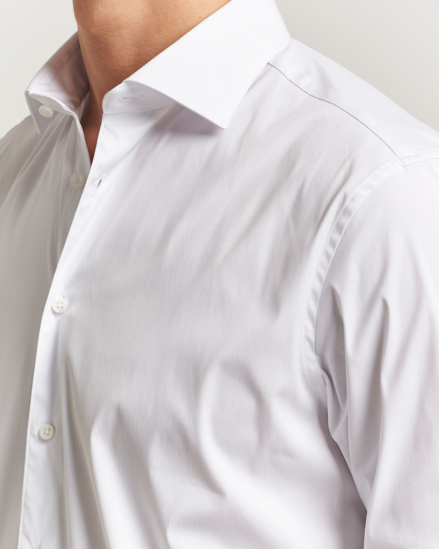 Homme | Chemises | Stenströms | Regular Fit Cotton Stretch Shirt White