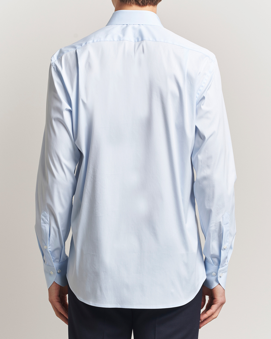 Homme | Chemises | Stenströms | Regular Fit Cotton Stretch Shirt Light Blue