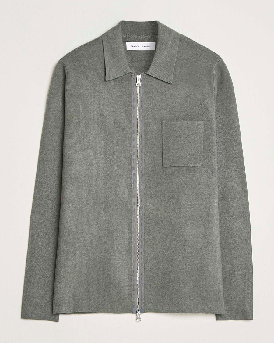 Homme | Pulls Et Tricots | Samsøe Samsøe | Guna Full Zip Castor Grey