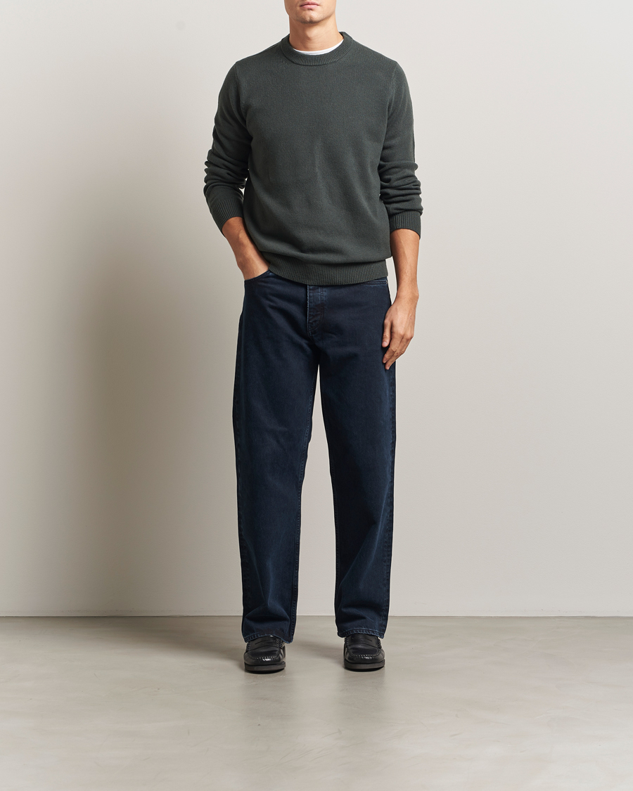 Heren | Truien | Samsøe Samsøe | Isak Knitted Crew Neck Dark Evergreen