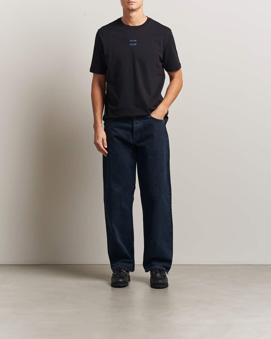 Heren | T-shirts | Samsøe Samsøe | Cards Printed Crew Neck T-Shirt Black