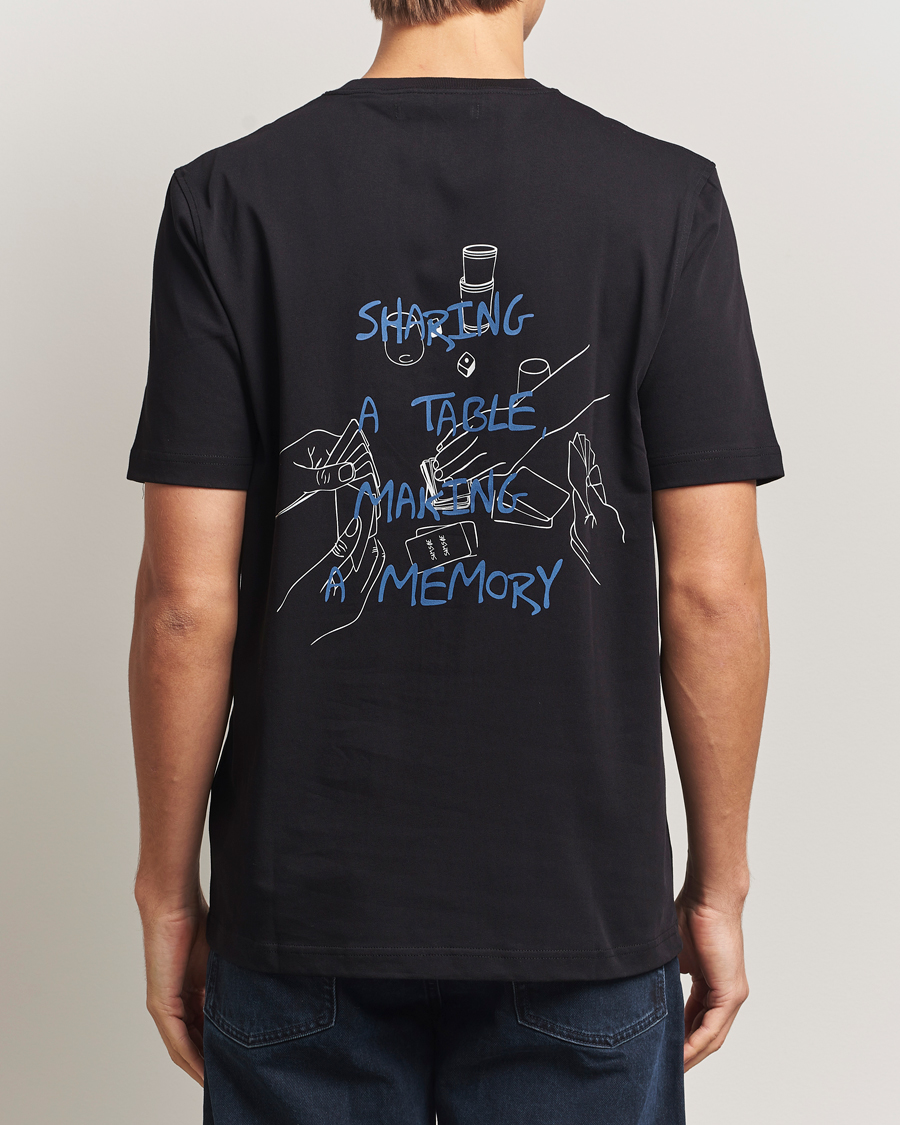 Heren | T-shirts | Samsøe Samsøe | Cards Printed Crew Neck T-Shirt Black