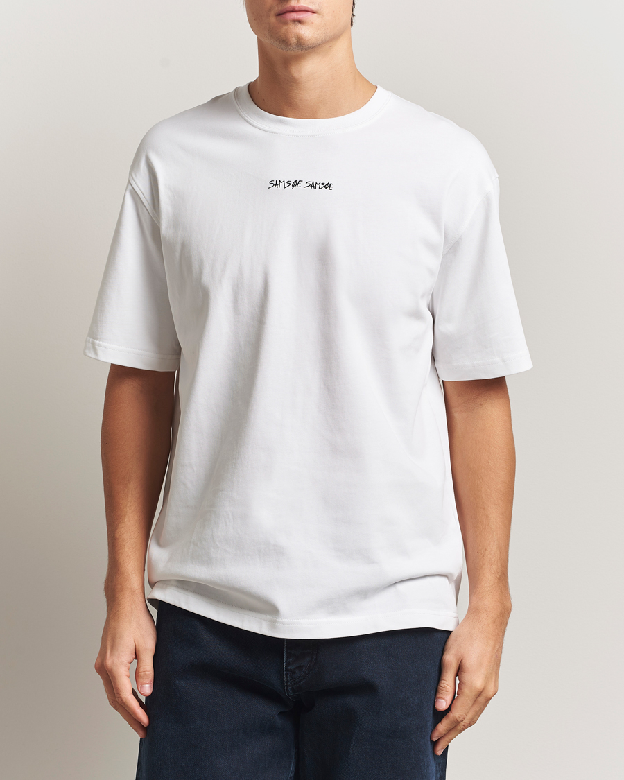 Homme | T-shirts | Samsøe Samsøe | Dinner Printed Crew Neck T-Shirt White
