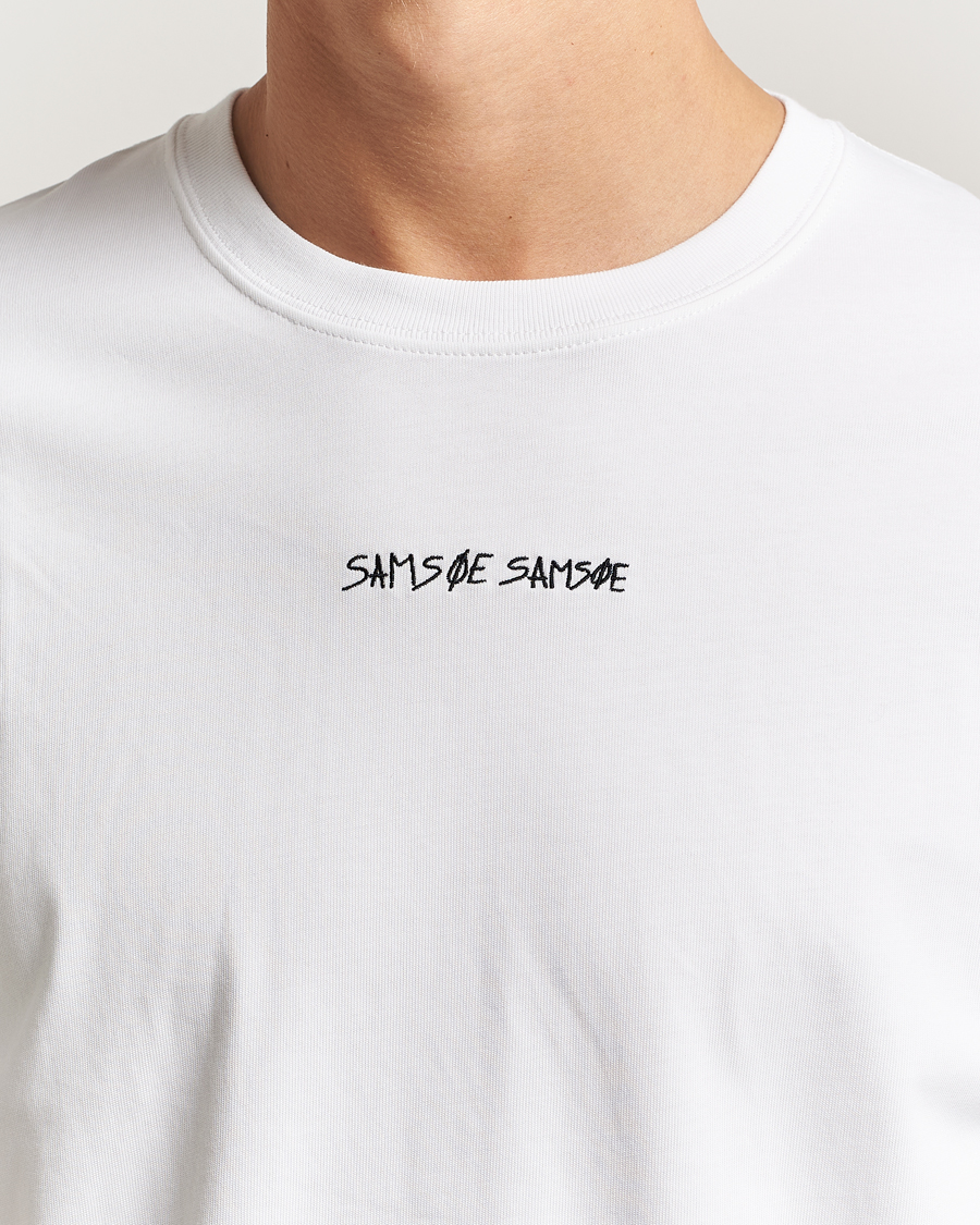 Homme | T-shirts | Samsøe Samsøe | Dinner Printed Crew Neck T-Shirt White