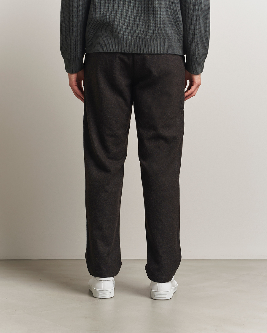 Heren | Broeken | Samsøe Samsøe | Bertil Flannel Drawstring Trousers Black Coffee Melange