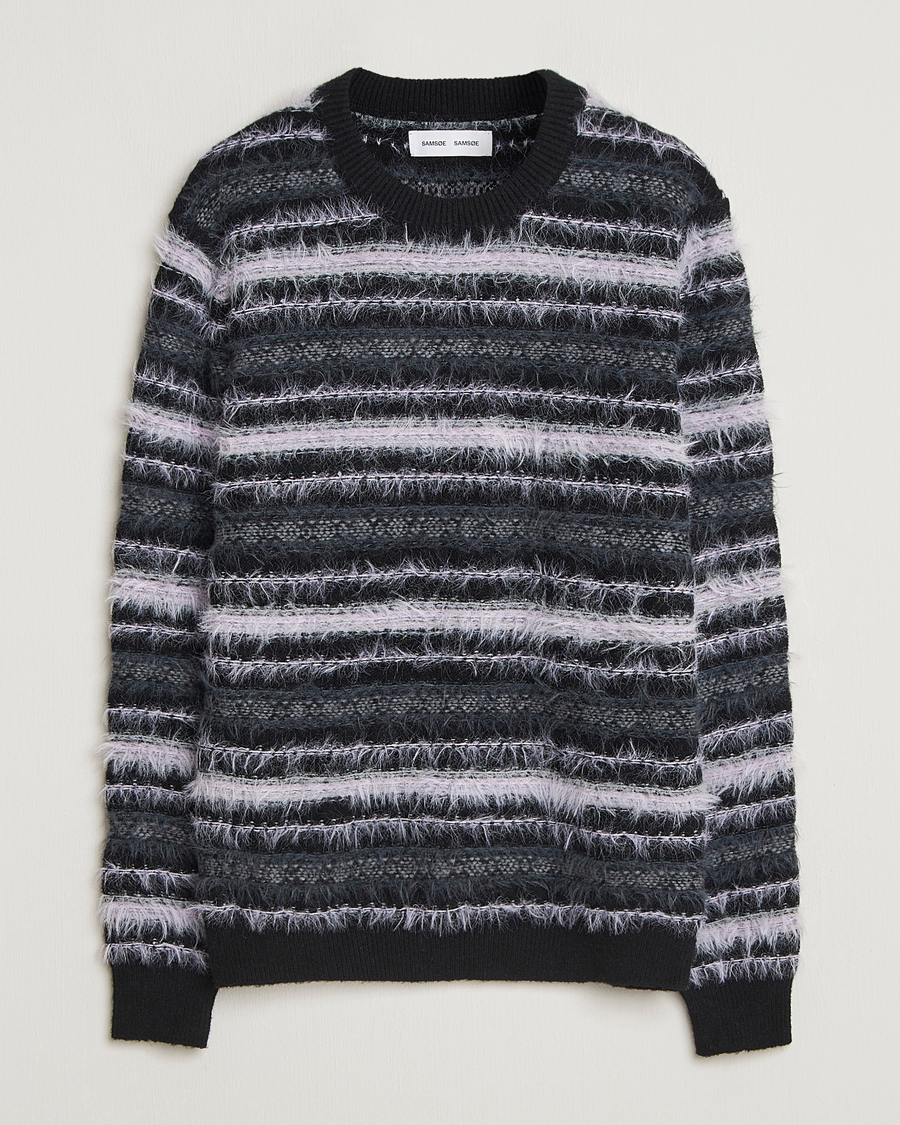Homme | Pulls Et Tricots | Samsøe Samsøe | Finnley Striped Knitted Sweater Black Multi