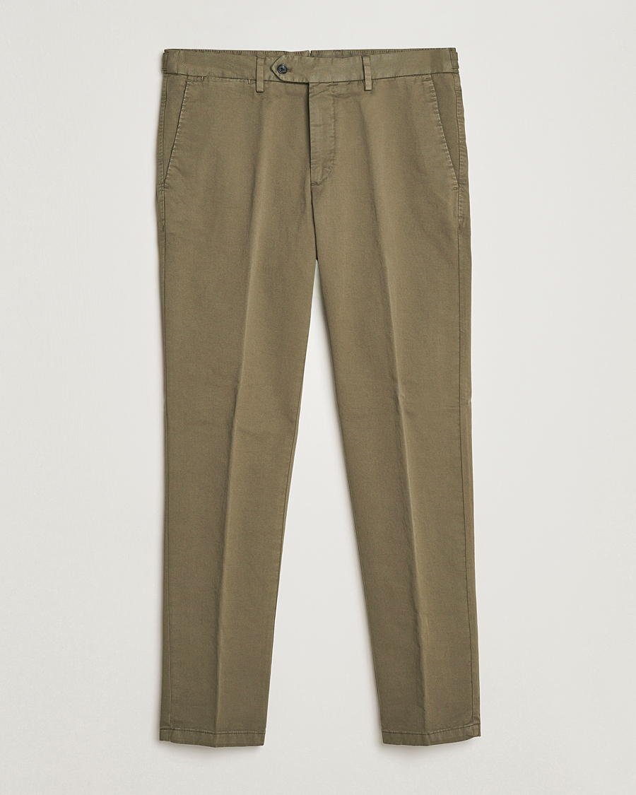 Homme | Pantalons | Oscar Jacobson | Danwick Cotton Trousers Olive