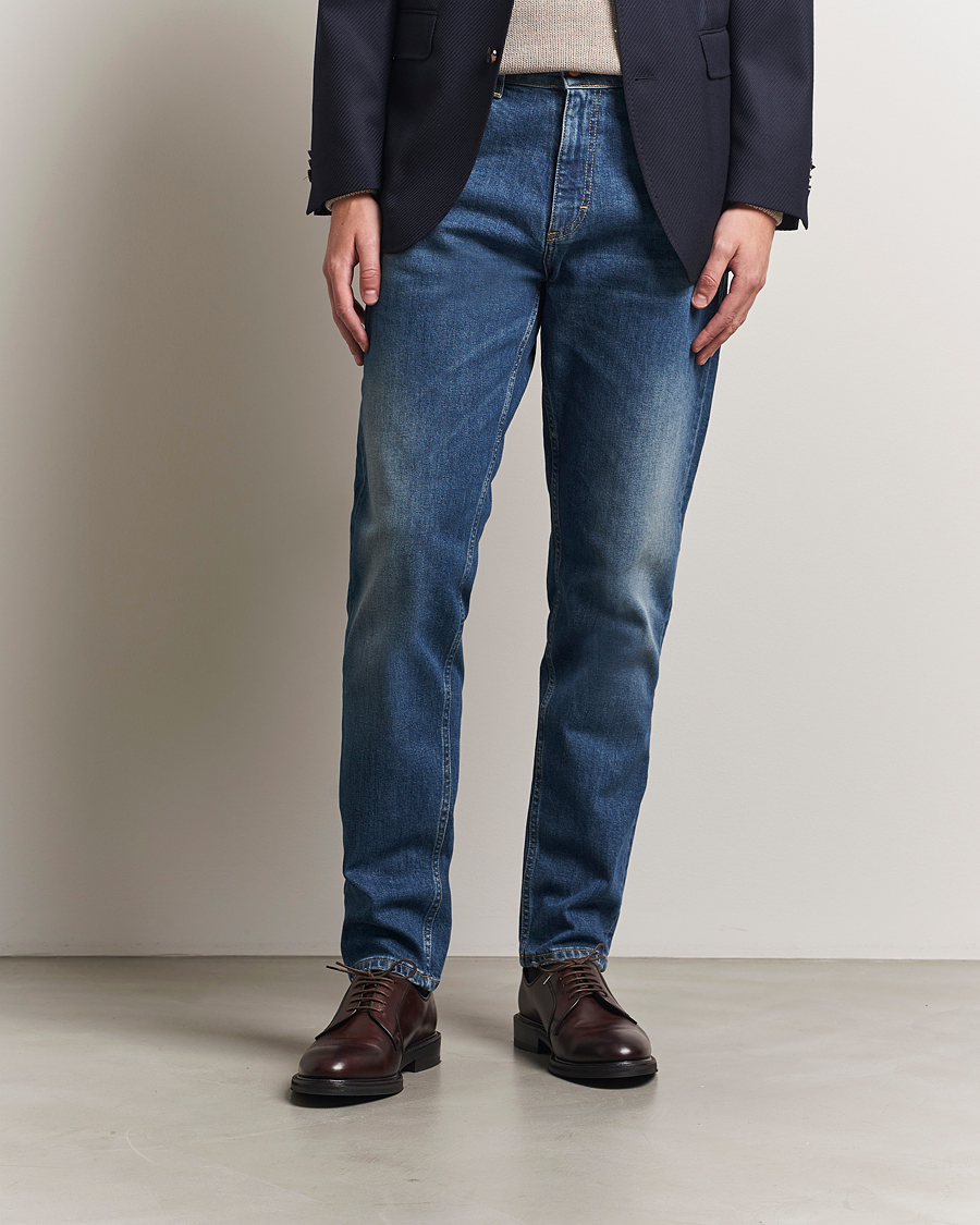 Heren | Jeans | Oscar Jacobson | Karl Cotton Stretch Jeans Vintage Wash
