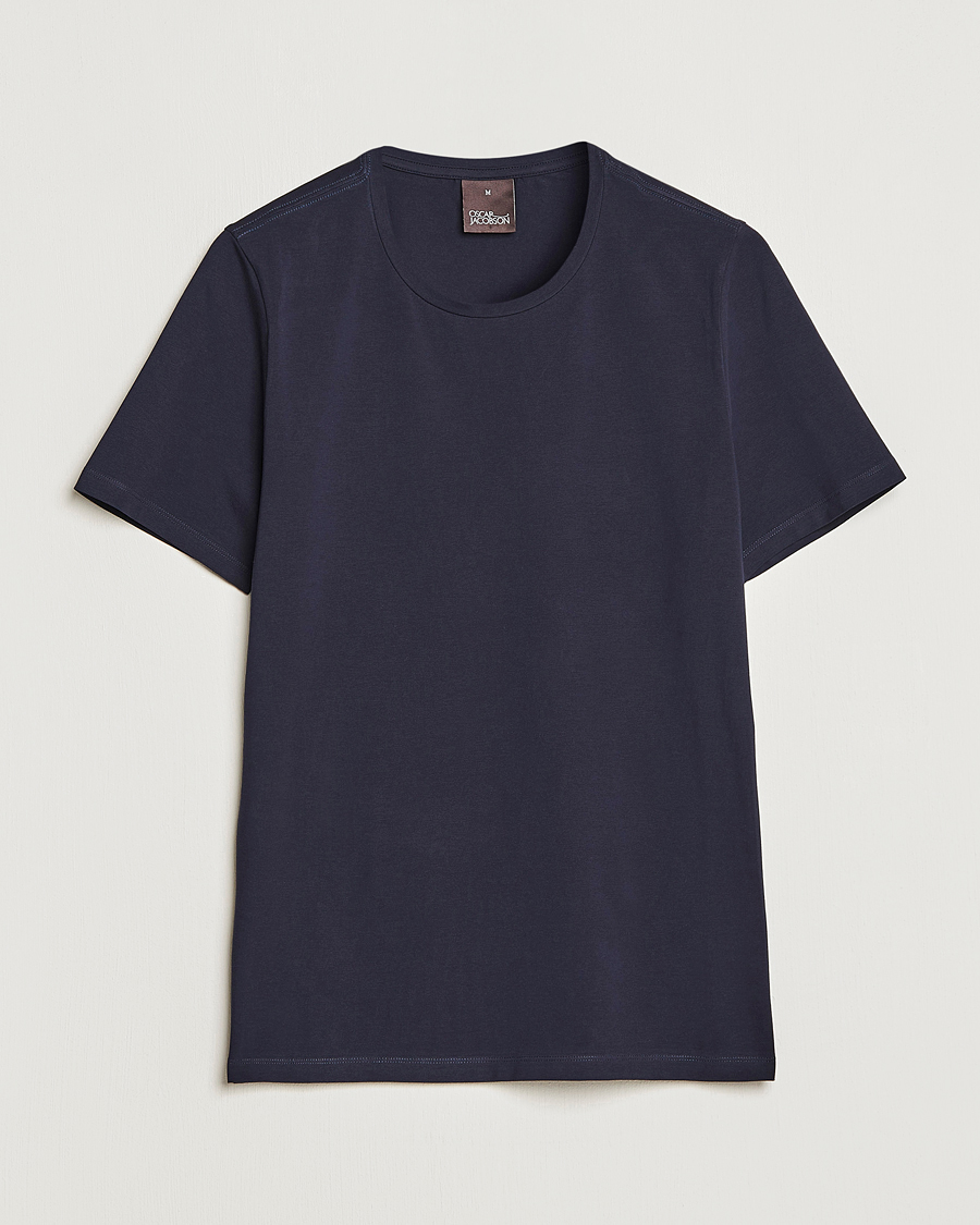 Heren | T-shirts | Oscar Jacobson | Kyran Cotton T-Shirt Navy