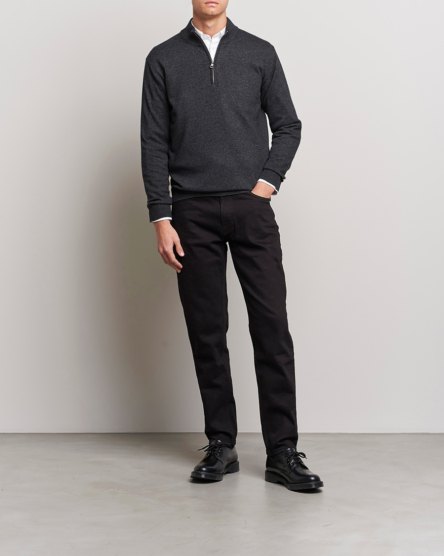 Homme | Pulls Et Tricots | Oscar Jacobson | Patton Wool Half-Zip Grey