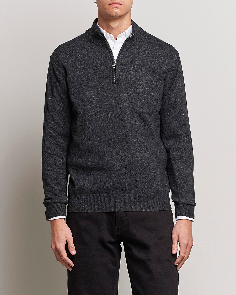 Homme | Pulls Et Tricots | Oscar Jacobson | Patton Wool Half-Zip Grey
