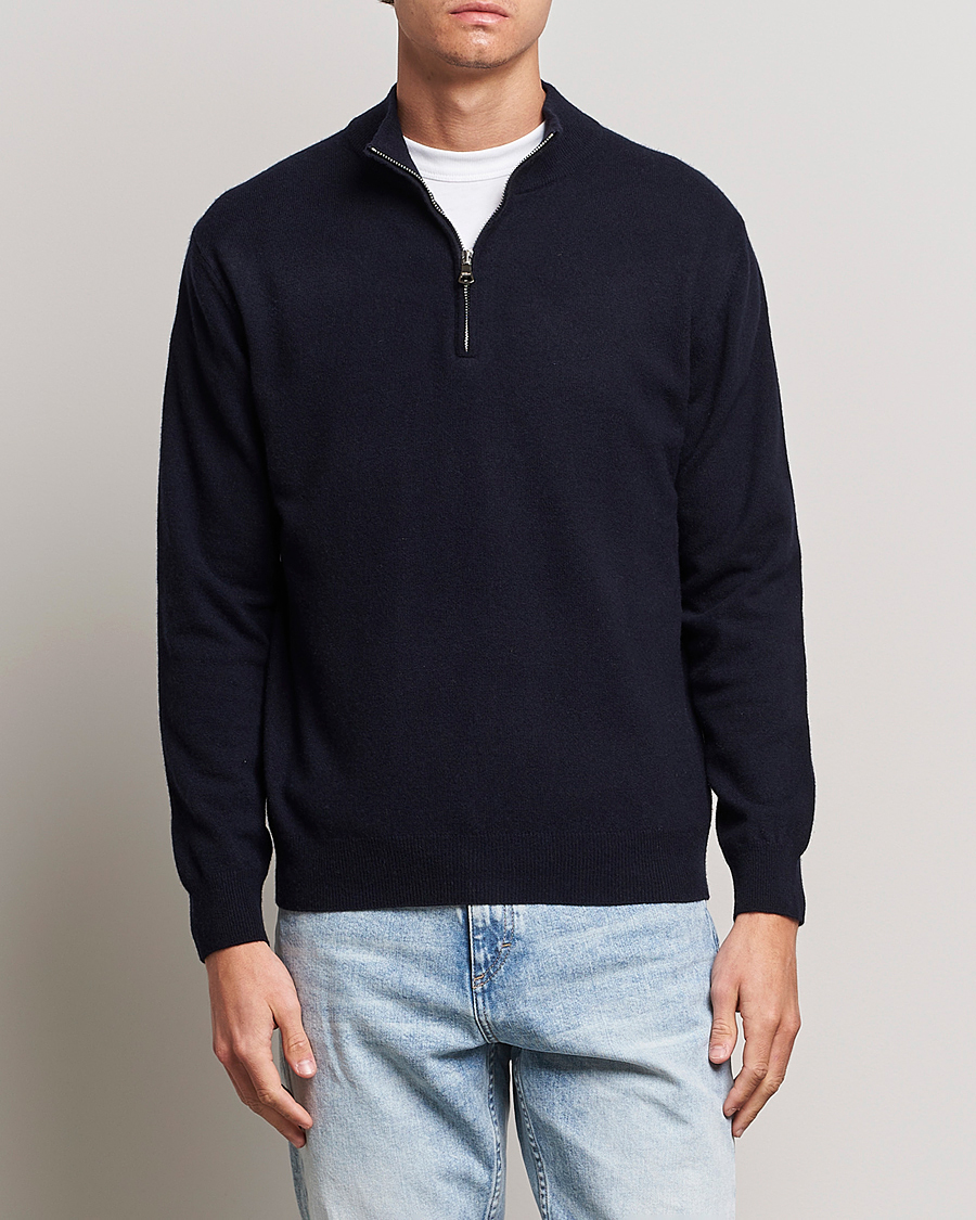 Homme | Pulls Et Tricots | Oscar Jacobson | Patton Wool Half-Zip Navy