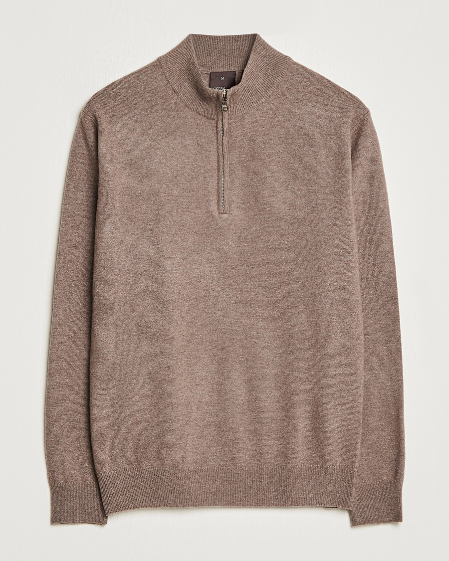 Heren | Truien | Oscar Jacobson | Patton Wool Half-Zip Beige